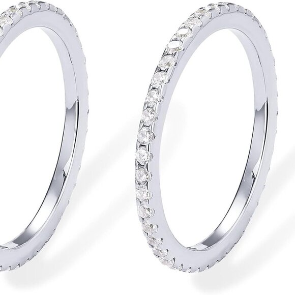 Jewelry - Hypoallergenic 14K Gold Plated Eternity Rings - Stackable for Everyday Style